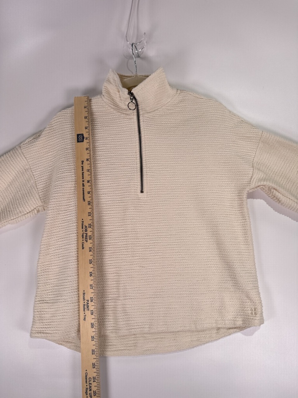 Sweaty Betty Rest Up Half Zip Pullover Textured Cream Ivory US 4 XS - Picture 11 of 13